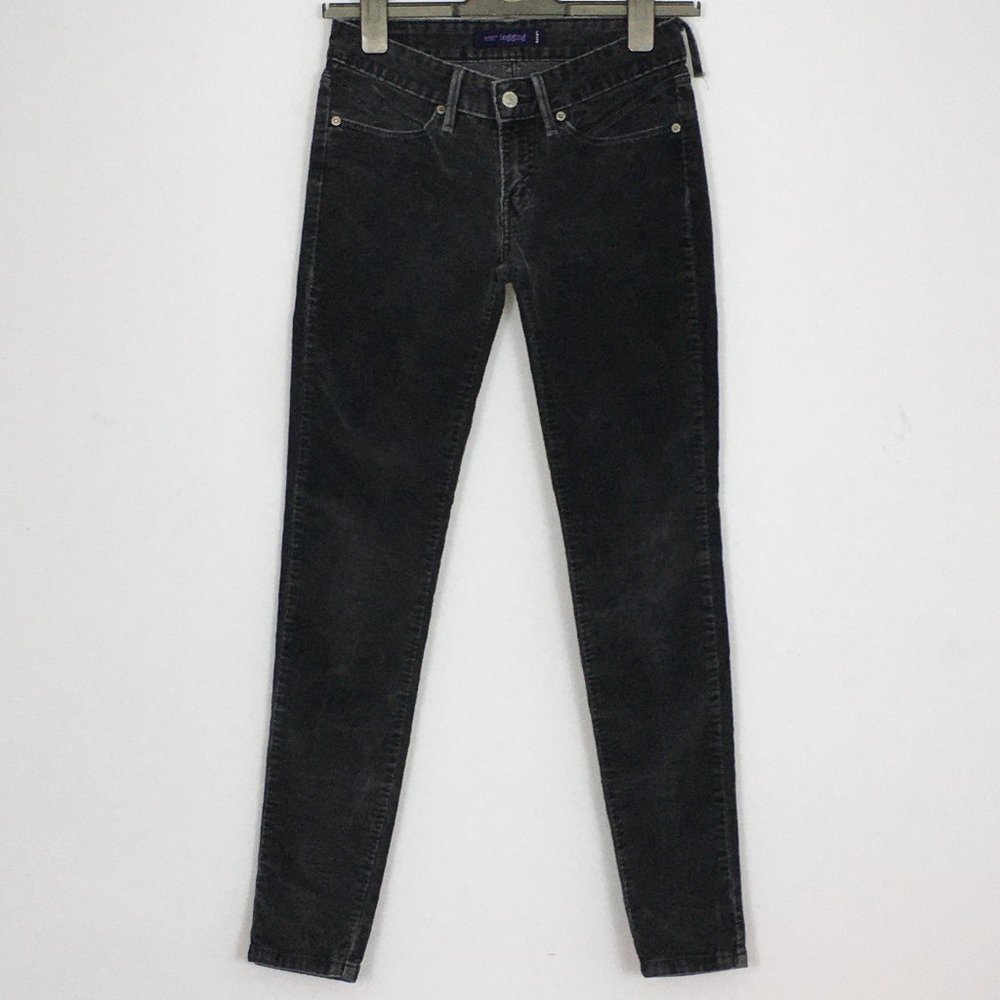 Levis 535 Juniors 3 Gray Corduroy Low Rise Flat Front Cotton Blend Legging READ
